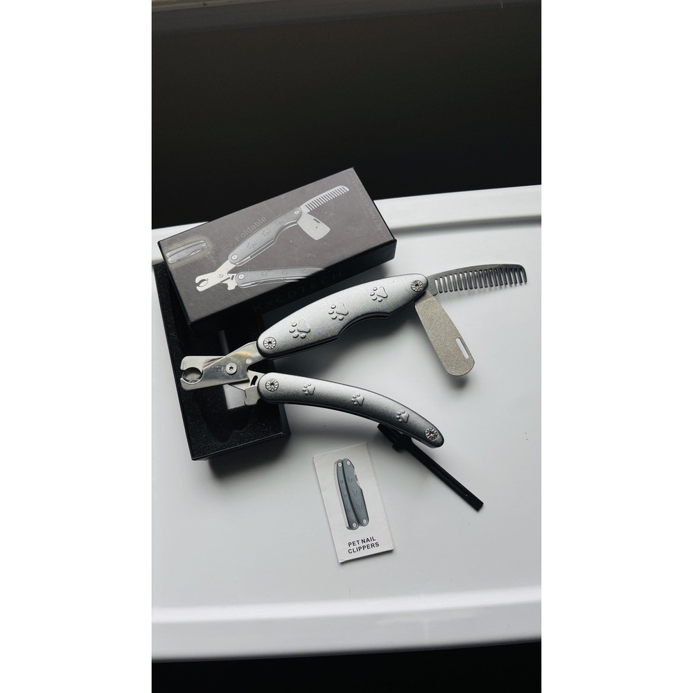 3 In 1 Multifunctional Foldable Dog Nail Clippers And Trimmers Black Safety Clip